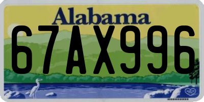 AL license plate 67AX996