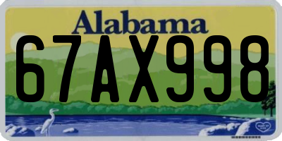 AL license plate 67AX998