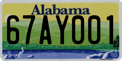 AL license plate 67AY001