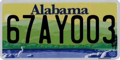 AL license plate 67AY003