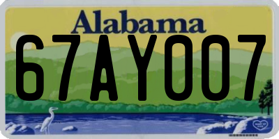 AL license plate 67AY007