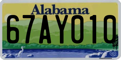 AL license plate 67AY010