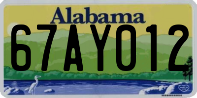 AL license plate 67AY012
