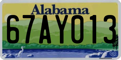 AL license plate 67AY013