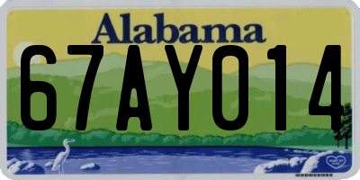 AL license plate 67AY014