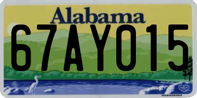 AL license plate 67AY015