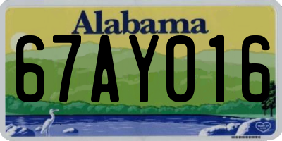AL license plate 67AY016