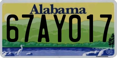 AL license plate 67AY017