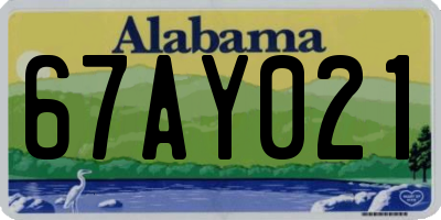 AL license plate 67AY021