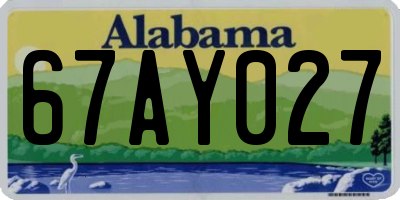 AL license plate 67AY027