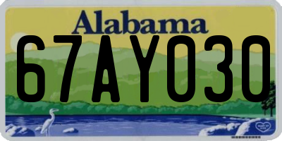 AL license plate 67AY030