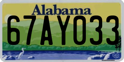AL license plate 67AY033