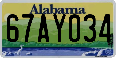 AL license plate 67AY034