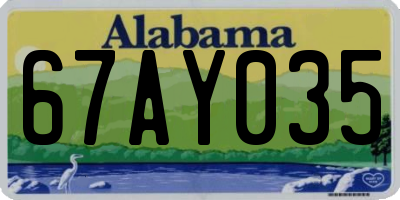 AL license plate 67AY035
