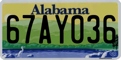 AL license plate 67AY036