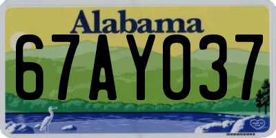 AL license plate 67AY037