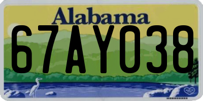 AL license plate 67AY038