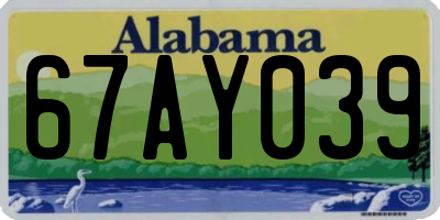 AL license plate 67AY039