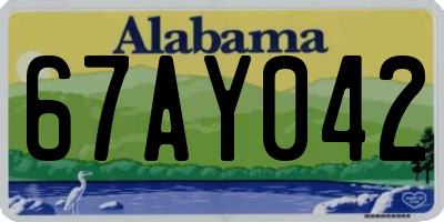 AL license plate 67AY042