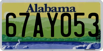 AL license plate 67AY053