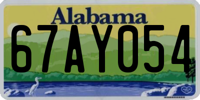 AL license plate 67AY054