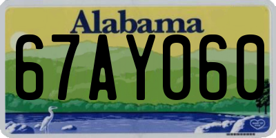 AL license plate 67AY060