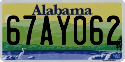 AL license plate 67AY062