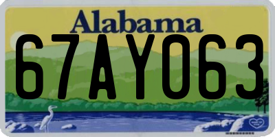 AL license plate 67AY063