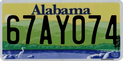 AL license plate 67AY074