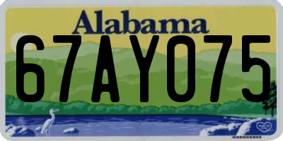 AL license plate 67AY075
