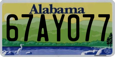 AL license plate 67AY077
