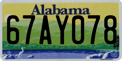 AL license plate 67AY078