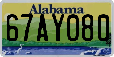 AL license plate 67AY080