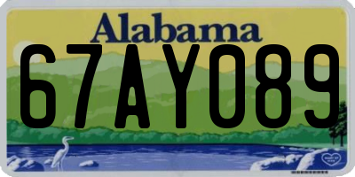 AL license plate 67AY089