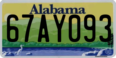 AL license plate 67AY093