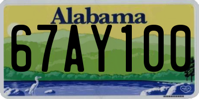 AL license plate 67AY100