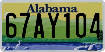 AL license plate 67AY104