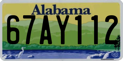 AL license plate 67AY112