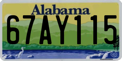 AL license plate 67AY115