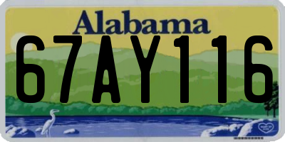 AL license plate 67AY116