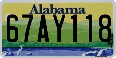 AL license plate 67AY118