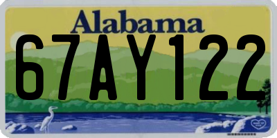 AL license plate 67AY122