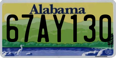 AL license plate 67AY130