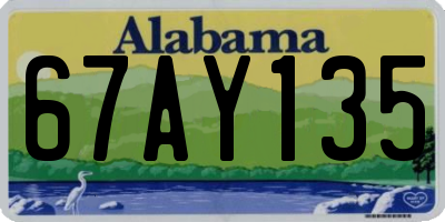 AL license plate 67AY135