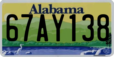 AL license plate 67AY138
