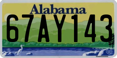 AL license plate 67AY143