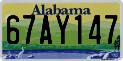 AL license plate 67AY147
