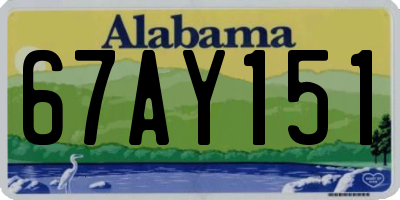 AL license plate 67AY151