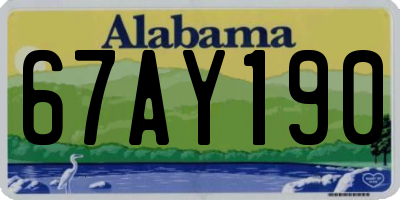 AL license plate 67AY190
