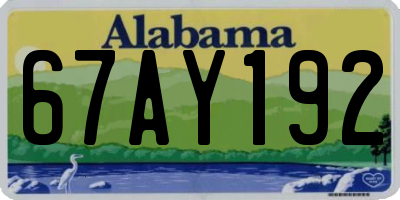 AL license plate 67AY192